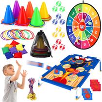 Conjunto de jogos Toss Hungdao 61 peças Dart Ring Cornhole Basketball Conjunto de jogos Toss Hungdao 61 peças Dart Ring Cornhole Basketball