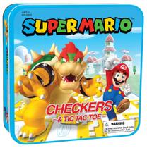 Conjunto de jogos USAOPOLY Super Mario Checkers e Tic-Tac-Toe Collectible