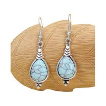 Conjunto De Joias Boêmias Femininas Gota De Água Pedra Incrustada Brincos Colar Estilo Férias