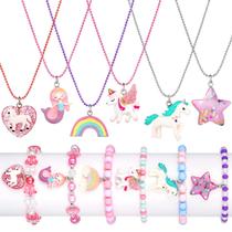 Conjunto de joias Bonuci, 12 peças, colares e pulseiras infantis