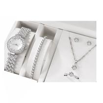 Conjunto de joias, colar, anel, brincos, pulseira, relógio para mulheres