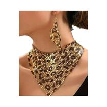Conjunto De Joias Com Estampa De Leopardo, Colar Sexy Com Pingente E Brincos, Design Vintage Conjunto De Joias Com Estampa De Leopardo, Colar Sexy Com Pingente E Brincos, Design Vintage