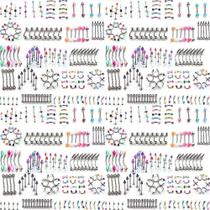 Conjunto de joias corporais Skylarking, 110 unidades, piercing, sobrancelha, umbigo