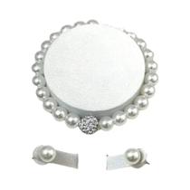Conjunto De Joias De Cristal Imitando Pérola Prata 3 PCS Colar Pulseira Brinco Elegante Para Noivas
