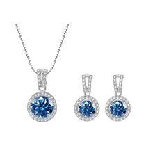 Conjunto De Joias De Moissanite 2ct Em Prata Esterlina, Colar E Brincos, Joias De Casamento