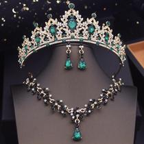 Conjunto De Joias De Noiva Com Coroa De Princesa Azul, Gargantilha Com Tiaras Para Meninas,