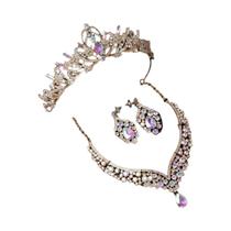 Conjunto De Joias De Noiva Em Cristal Prateado Com Tiara De Strass, Colar E Brincos Para Casamento Conjunto De Joias De Noiva Em Cristal Prateado Com Tiara De Strass, Colar E Brincos Para Casamento