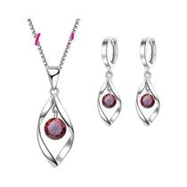 Conjunto De Joias De Noiva Em Prata Esterlina Com Colar E Brincos CZ Para Casamento E Noivado Conjunto De Joias De Noiva Em Prata Esterlina Com Colar E Brincos CZ Para Casamento E Noivado