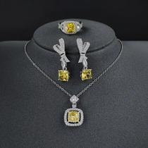 Conjunto De Joias De Noiva Prateadas 3 Peças: Anel De Noivado Halo E Brincos Redondos - Presente De Conjunto De Joias De Noiva Prateadas 3 Peças: Anel De Noivado Halo E Brincos Redondos - Presente De