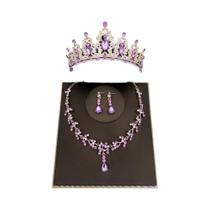 Conjunto de Joias de Noiva Princesa: Tiara, Brincos e Colar com Cristais