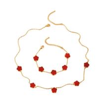 Conjunto De Joias De Trevo De Cinco Folhas Da Sorte Para Mulheres, Com Pulseira, Brincos E Colar, Conjunto De Joias De Trevo De Cinco Folhas Da Sorte Para Mulheres, Com Pulseira, Brincos E Colar,