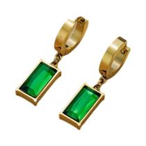 Conjunto De Joias De Zircônia Verde Para Mulheres AKOL, Colar E Brincos De Aço Inoxidável 316L, Moda