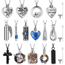 Conjunto de joias Ecation 15 peças Ashes Keepsake em aço inoxidável