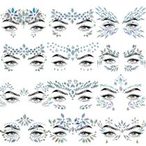 Conjunto de joias faciais, adesivos de strass Allruyee Mermaid Glitter Conjunto de joias faciais, adesivos de strass Allruyee Mermaid Glitter