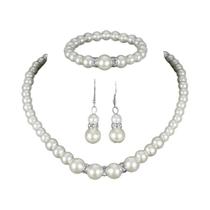 Conjunto De Joias Femininas Com 4 Peças De Pérolas Simuladas, Brincos, Colares E Pulseiras, Presente Conjunto De Joias Femininas Com 4 Peças De Pérolas Simuladas, Brincos, Colares E Pulseiras, Presente