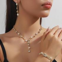 Conjunto De Joias Femininas Com Colar De Corrente De Cobre Em Forma De Flor De Girassol, Brincos E Conjunto De Joias Femininas Com Colar De Corrente De Cobre Em Forma De Flor De Girassol, Brincos E