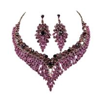 Conjunto De Joias Femininas Com Colar E Brincos Decorados Com Folhas Estreladas Para Casamento,