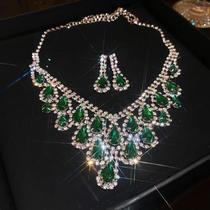 Conjunto De Joias Femininas Com Strass 3 Peças: Colares Com Pingente E Brincos Retrô Para Casamento Conjunto De Joias Femininas Com Strass 3 Peças: Colares Com Pingente E Brincos Retrô Para Casamento