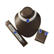 Conjunto De Joias Femininas De Luxo Leve Com Pérolas E Turquesa 4 Peças: Colar, Brincos E Pulseira Conjunto De Joias Femininas De Luxo Leve Com Pérolas E Turquesa 4 Peças: Colar, Brincos E Pulseira