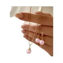 Conjunto De Joias Femininas Delicadas Com Pérolas: Brincos Pendentes E Colar Para Uso Diário E