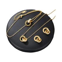 Conjunto De Joias Femininas Em Aço Inoxidável Com Números Romanos: Colar, Pulseira E Brincos