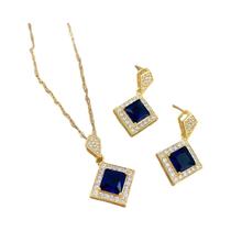 Conjunto De Joias Femininas Românticas Com Colar E Brincos Em Geometria Quadrada, Acessório De Moda