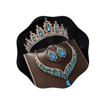 Conjunto de joias FIRCRE Crystal Bridal Crowns Tiaras para mulheres Conjunto de joias FIRCRE Crystal Bridal Crowns Tiaras para mulheres