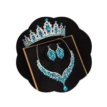 Conjunto de joias FIRCRE Crystal Bridal Tiara Crown Necklace Brincos Conjunto de joias FIRCRE Crystal Bridal Tiara Crown Necklace Brincos