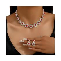 Conjunto De Joias Geométricas Redondas Para Mulheres, Colar E Brincos, Presentes Para Casamentos E