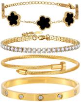 Conjunto de Joias GIVCHO Banhado a Ouro 18K com 4 Pulseiras Conjunto de Joias GIVCHO Banhado a Ouro 18K com 4 Pulseiras