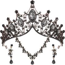 Conjunto de joias Hicarer Baroque Queen Crown Tiara Brincos e Colar