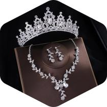 Conjunto de joias Kamirola, tiaras e coroas para mulheres (TR45), prata