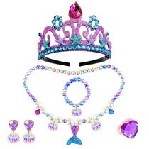 Conjunto de joias Keenjorika Girls Princess Necklace Bracelets