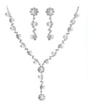 Conjunto De Joias Liga Strass E Perola Noivas Festas Eventos 15 anos debutantes e Casamento