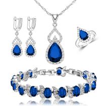 Conjunto de joias LMXXVJ: colar banhado a platina, brincos, pulseira