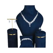 Conjunto De Joias Luxuosas Em Zircônia Cúbica Para Casamento, Festival, Baile De Formatura E Uso