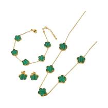 Conjunto De Joias Minimalista Em Aço Inoxidável Banhado a Ouro Para Mulheres Não Desbotável 4 Peças Conjunto De Joias Minimalista Em Aço Inoxidável Banhado a Ouro Para Mulheres Não Desbotável 4 Peças