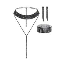 Conjunto De Joias Minimalistas Femininas Da Moda Com 4 Peças: Colar, Brincos E Pulseira Para Festas Conjunto De Joias Minimalistas Femininas Da Moda Com 4 Peças: Colar, Brincos E Pulseira Para Festas