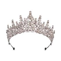 Conjunto de Joias para Noiva: Tiara, Colar e Brincos com Strass - 4 Peças