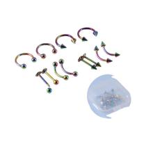Conjunto De Joias Para Piercing Labret De Sobrancelha, Orelha, Aço Cirúrgico, Banhado a Ouro, Prata,