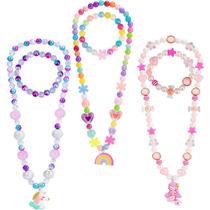 Conjunto de joias PinkSheep Kids Classic, 3 conjuntos de colar e pulseira Conjunto de joias PinkSheep Kids Classic, 3 conjuntos de colar e pulseira