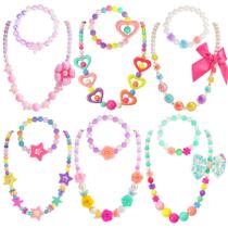 Conjunto de joias PinkSheep Kids Classic, 6 conjuntos de colar e pulseira Conjunto de joias PinkSheep Kids Classic, 6 conjuntos de colar e pulseira