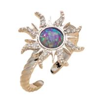 Conjunto De Joias Princesa Sun Opal Zircon Com Colar, Anel E Pulseira Para Mulheres E Meninas,