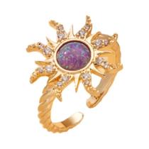 Conjunto De Joias Princesa Sun Opal Zircon Com Colar, Anel E Pulseira Para Mulheres E Meninas,