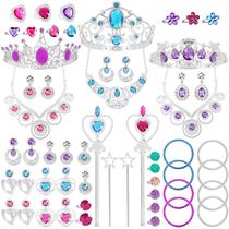 Conjunto de joias Princess NINAOR, pacote com 56, com colar Crown Wand Conjunto de joias Princess NINAOR, pacote com 56, com colar Crown Wand