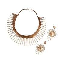 Conjunto De Joias Punk Africanas Exageradas Em Cor Dourada, Colar Torque E Brincos, Presentes De Conjunto De Joias Punk Africanas Exageradas Em Cor Dourada, Colar Torque E Brincos, Presentes De