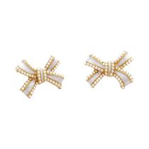 Conjunto De Joias Retro Minimalista Para Mulheres Com Laço E Pérolas, Colar E Brincos, Acessórios