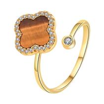 Conjunto De Joias Trevo De Quatro Folhas Da Sorte, Colar Com Pingente Incrustado E Brincos De Alta