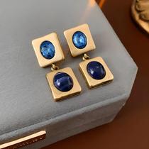 Conjunto De Joias Vintage Com Agulha De Prata Incrustada Com Strass, Brincos Quadrados Simples E Conjunto De Joias Vintage Com Agulha De Prata Incrustada Com Strass, Brincos Quadrados Simples E