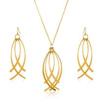 Conjunto de joias West Coast ELYA Gold Tone Curved Wire Dangle